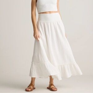 100% Organic Cotton Gauze Smocked Maxi Skirt